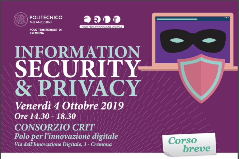 Information security & privacy al Polo di Cremona Politecnico di Milano