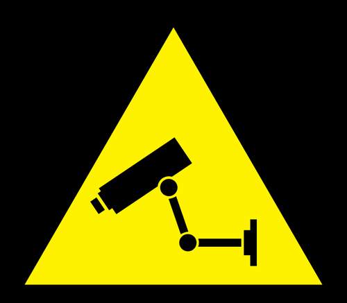 Cartello Di Videosorveglianza 'Area Monitorata' – Alluminio Giallo 30x20 Cm, Con Protezione UV, Resistente Alle Intemperie, Made In Germany